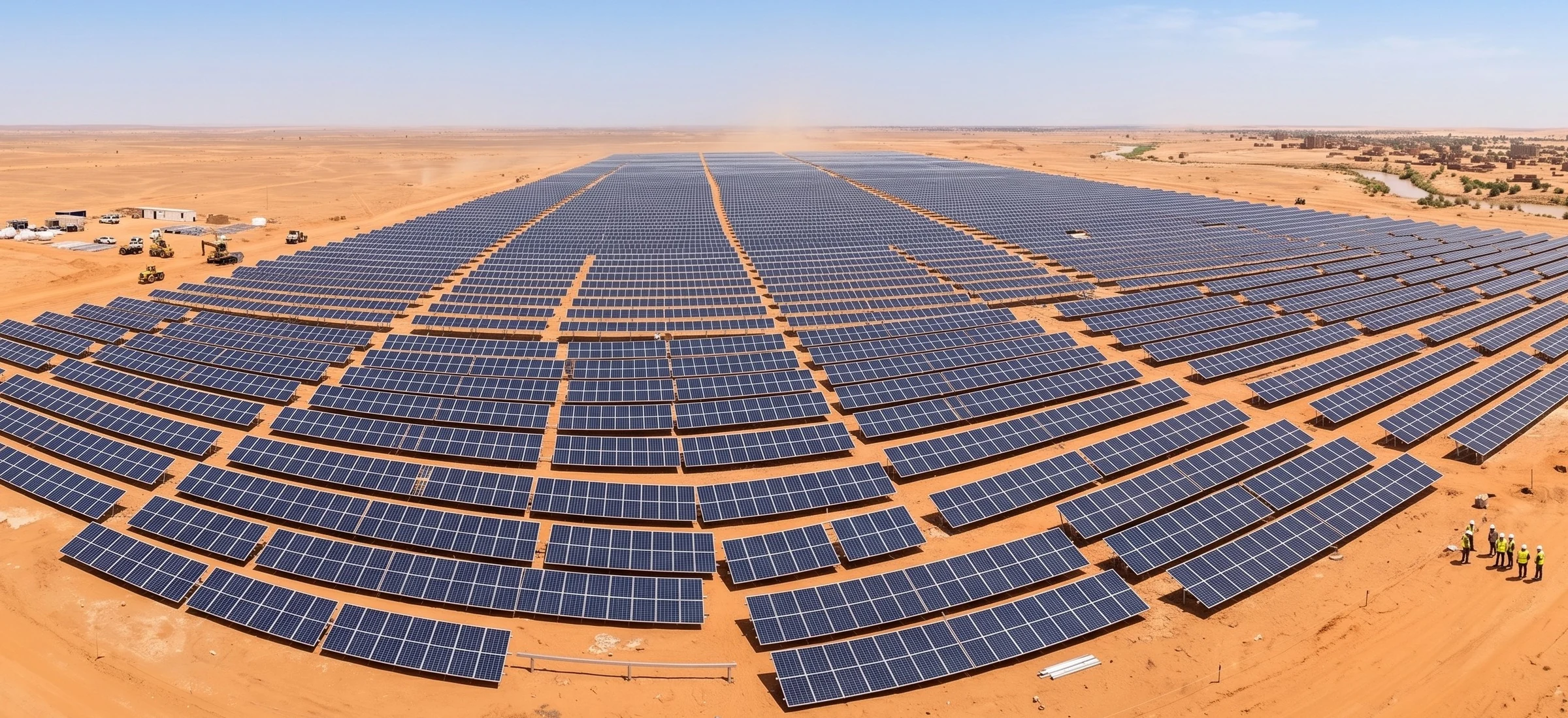 Güneş enerjisi santrali proje sahası genel görünümü
